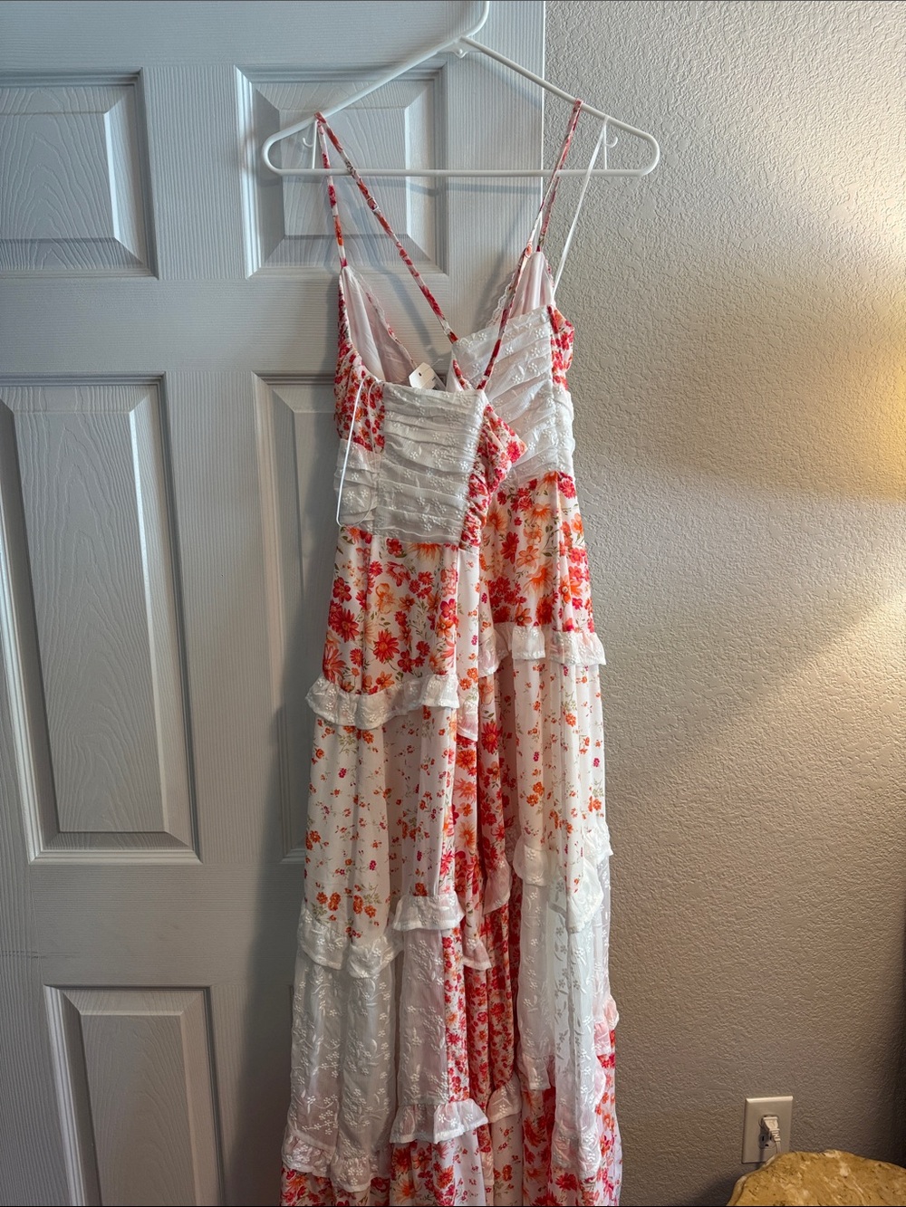 Altar'd State Adernlia Orange Multi Maxi Dress with Pink & Coral Floral Print - Picture 2 of 3